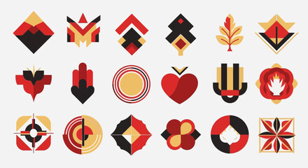 A versatile collection of modern abstract vector illustrations, creating a colorful digital art background perfect for various graphic design projects and contemporary branding