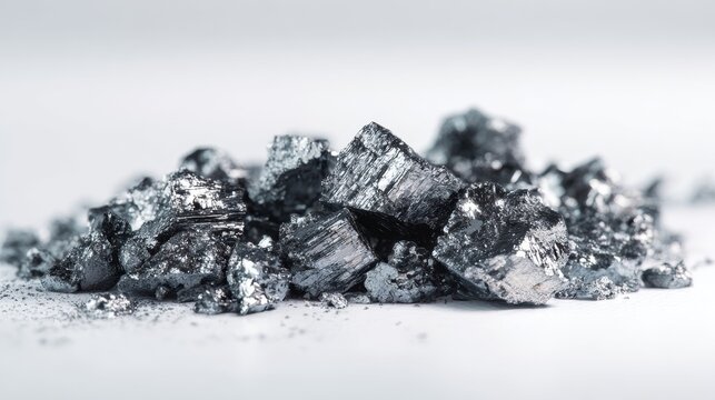 Raw Polysilicon Material Piled Neatly in Studio Shot with High Fidelity