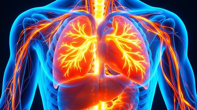 Human respiratory and circulatory system