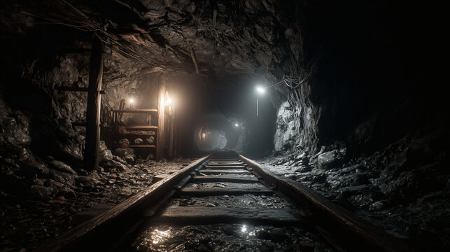 The glimmer of light deep in the dark mine tunnel