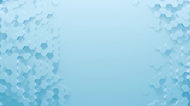 Abstract Blue Hexagon Technology Motion Background with Glowing Hexagonal Grid
