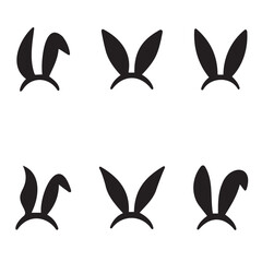 Fototapeta premium Easter Bunny Ears Vector Icons