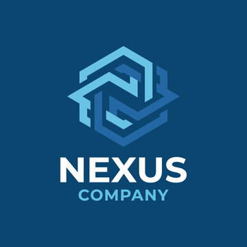 This creative logo showcases a geometric design representing connectivity and innovation, making it perfect for modern businesses or tech startups in various industries.