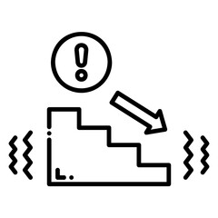 Stairway Safety Warning Icon with Danger Symbol