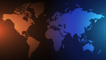 Naklejka premium Abstract Digital World Map Technology Background