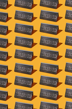 Multiple reserved signs forming a repetitive pattern on yellow background