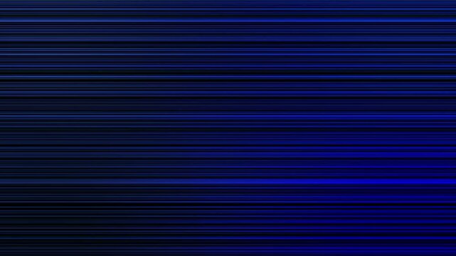 Blue Glowing Horizontal Lines Abstract Background With Neon Stripes And Digital Glitch Effect.