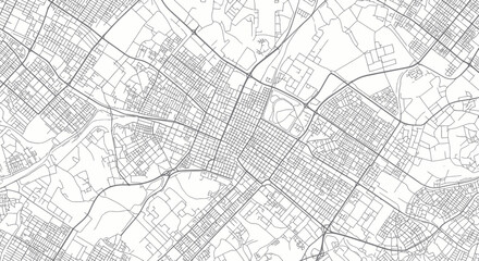 Abstract City Map Network: Urban Grid, Streets, and Infrastructure - White Background