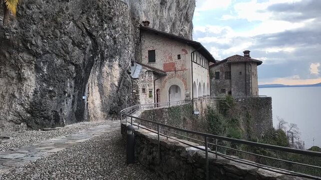 the Santa Caterina Heremitage on the shore of Maggiore lake Lombardy, Italy