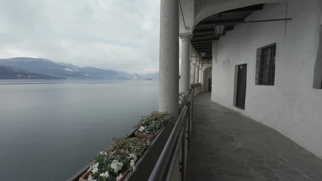 the Santa Caterina hermitage on the shore of Maggiore lake Lombardy, Italy