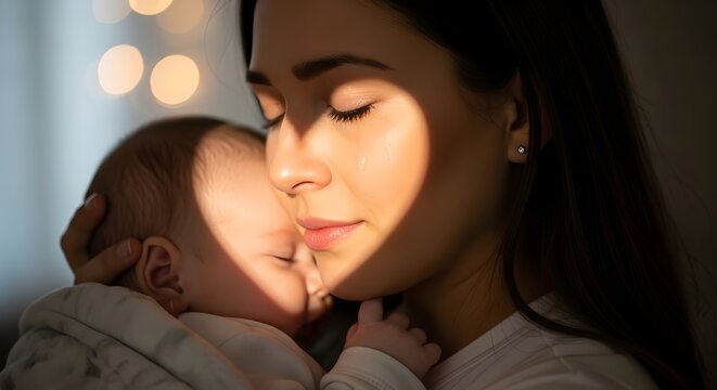 Heartwarming mother's day moment tender love between mother and baby