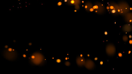 burning fire sparks overlay flying isolated on black background realistic orange ember particles hot flame. heat danger explosion texture magic bonfire © Celt Studio