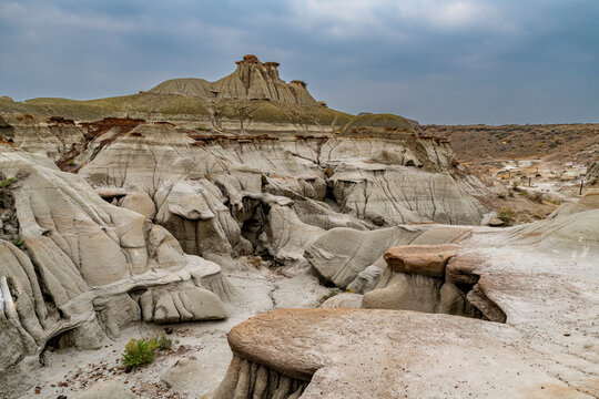 Eroded badlands in Dinosaur Provincial Park Alberta UNESCO site