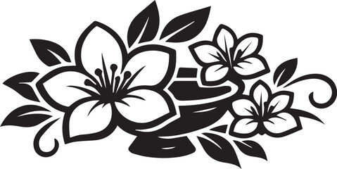 Fototapeta premium Flowers and vase vector illustration
