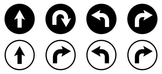 traffic direction arrow road sign icons © Vectorixpro