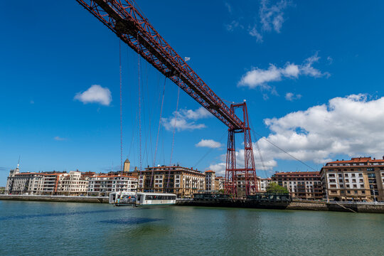 Vizcaya Bridge over river in Bilbao Basque Country Spain UNESCO site