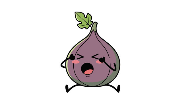 Cartoon onion character, purple vegetable face, emotive illustration, funny food icon