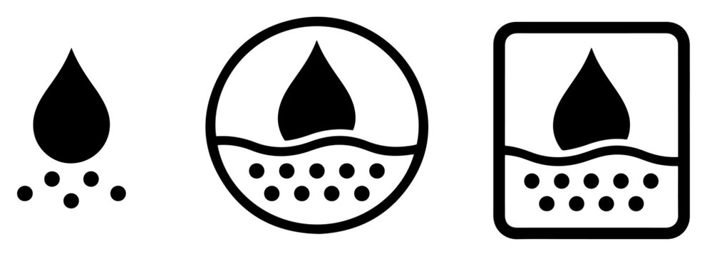hydrated skin care icon symbol set