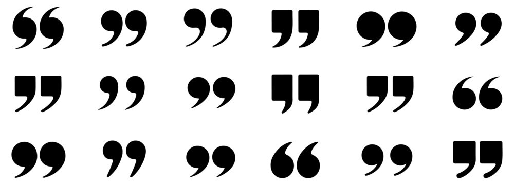quotation mark double quote icon set vector