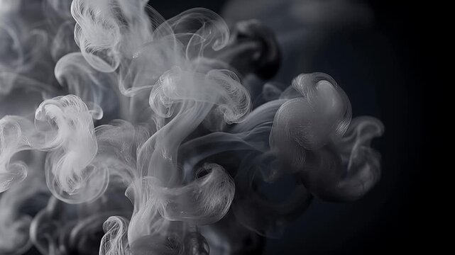 smoke wisps vapor swirl monochrome dark background abstract video
