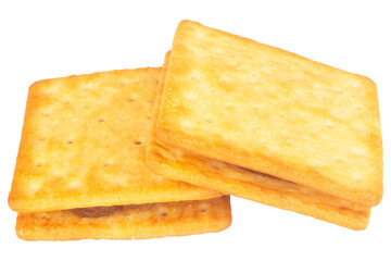 Fototapeta premium Pineapple wafer biscuits isolated on white background