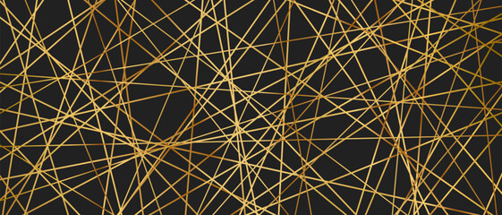 Straight random chaotic geometric lines form striking abstract vector pattern with irregular angles chaotic arrangement create bold monochrome texture creative contemporary illustration background. © Konstantin