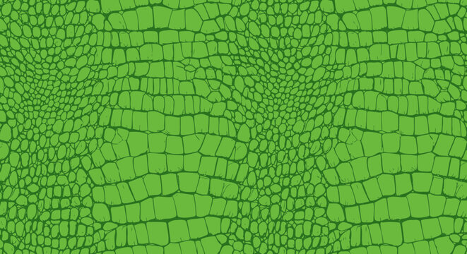 Vibrant Green Crocodile Skin Texture - Reptile Pattern Background