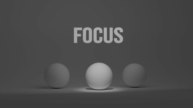 Focus Concept Minimal 3D Sphere Spotlight Motivation Animation