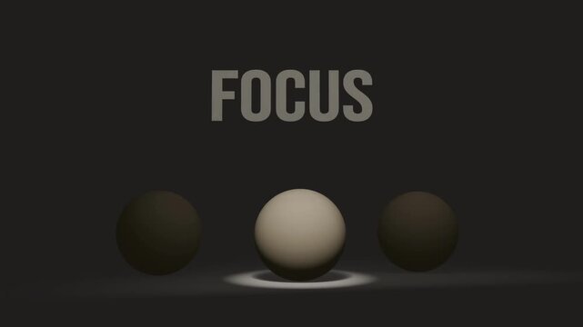 Focus Concept Minimal 3D Sphere Spotlight Motivation Animation