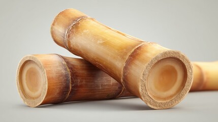 Natural Bamboo Sticks with Smooth Texture and Warm Tones for Decor