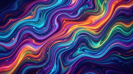 Fototapeta premium Abstract colorful liquid swirls create a vibrant and energetic background texture