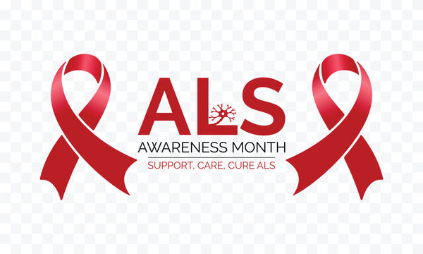 Design for the ALS Awareness Month banner. .Amyotrophic Lateral Sclerosis awareness campaign banner. Simple medical awareness Ribbon. Banner poster, flyer and background design template.
