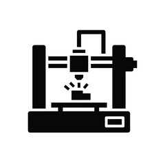 Fototapeta premium Simple illustration of a 3d printer in action with a white background.