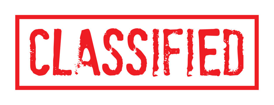Classified rubber stamp vector grunge red confidential label badge warning sign design