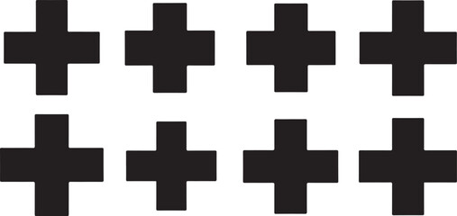 Obraz premium Black Crosses on White Background Pattern Design Element