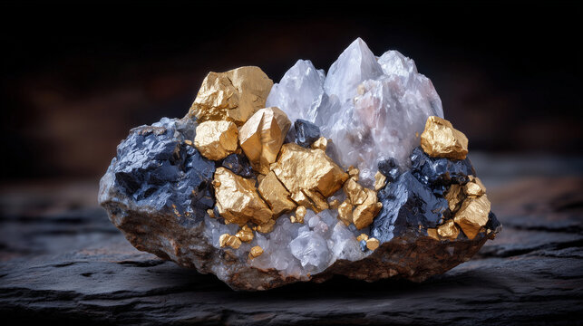 Cluster of mixed precious mineral nuggets