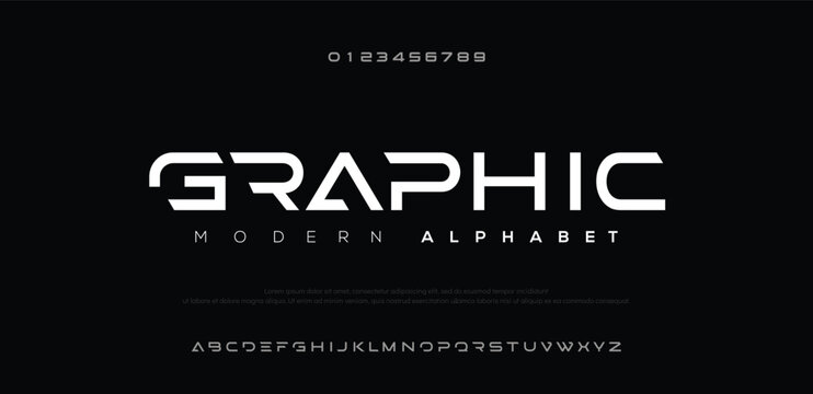 Abstract scifi modern logo alphabet fonts. Science fiction typography sport, technology, fashion, digital, future creative logos font. vector illustration
