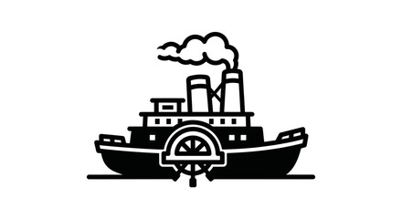 Large Ship Steaming Through Water. © Wicaksono