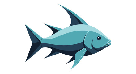 Obraz premium Blue Fish Illustration Isolated on White.