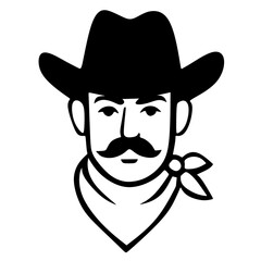 Cowboy Portrait with Bandana and Hat