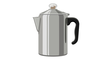 Obraz premium Vector illustration of classic silver electric percolator coffee pot