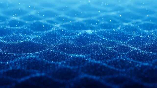 Blue Water Surface with Reflections and Ripples.
