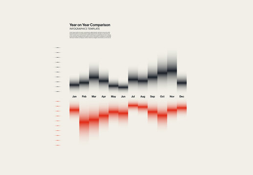 Year on Year Comparison Gradient Graph Infographic Template