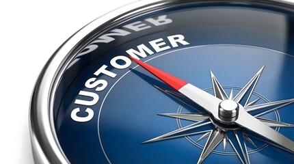 Customer Compass Interface Highlighting Client Focus, Service Direction, and Business Strategy Symbolizing Customer Experience Management and Market Orientation