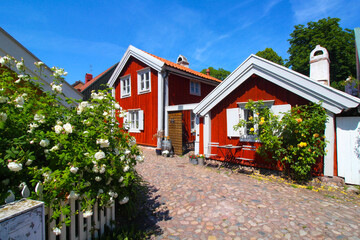 Flower street in old Kungsgatan (Gamla Kungsgatan), Kalmar city in Sweden © Brad Pict