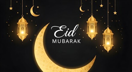 Celebrating the joyous occasion of eid mubarak with traditional decorations and lanterns