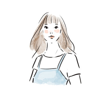 おしゃれな日本人女性広告素材