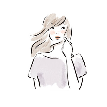 おしゃれな日本人女性広告素材