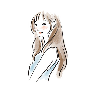 おしゃれな日本人女性広告素材