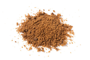 brown sugar isolated on white background.